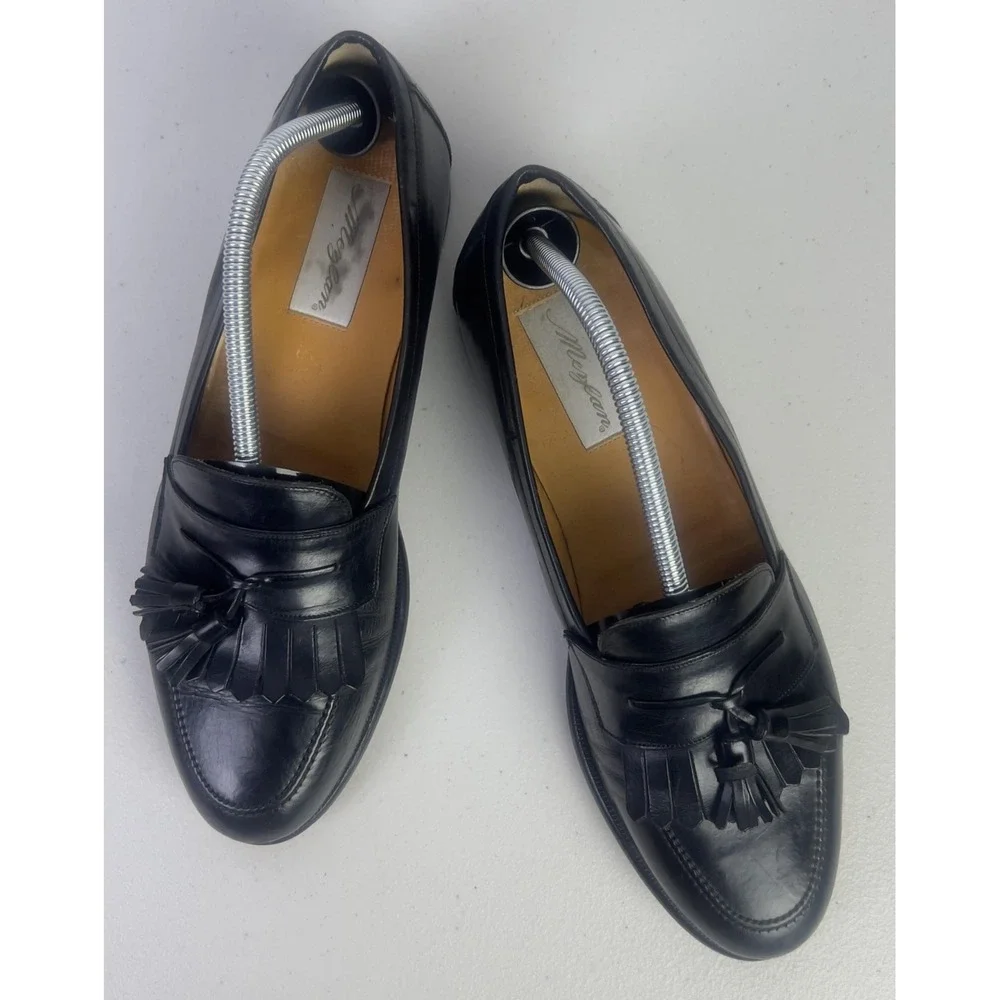 Mezlan Santander Shoes Mens Size 11 Black Leather Tassel Loafers Dress Spain
